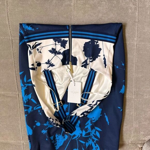 Ted Baker Navy and Cream Elegant Dress - Picture 8 of 15